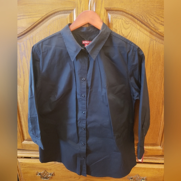 Merona Black Cotton Shirt! - Picture 1 of 8